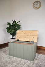 Load image into Gallery viewer, Sage green storage bench, Toy box