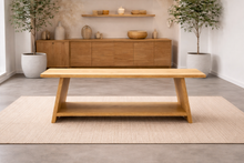 Load image into Gallery viewer, Oak entryway bench