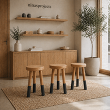 Load image into Gallery viewer, Teak wood stool