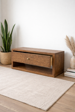 Load image into Gallery viewer, Dark wood oak bench