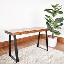 Load image into Gallery viewer, Wood and metal bench