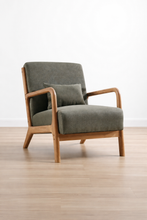 Load image into Gallery viewer, Green linen accent chair
