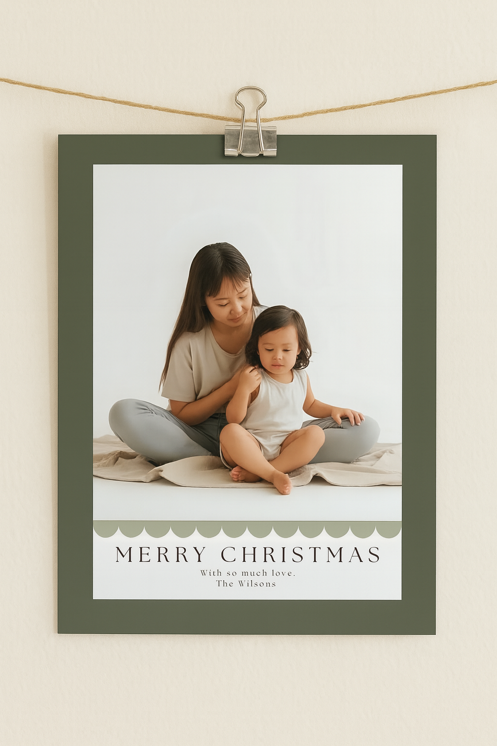Scalloped Christmas card template