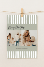 Load image into Gallery viewer, Striped Christmas card template
