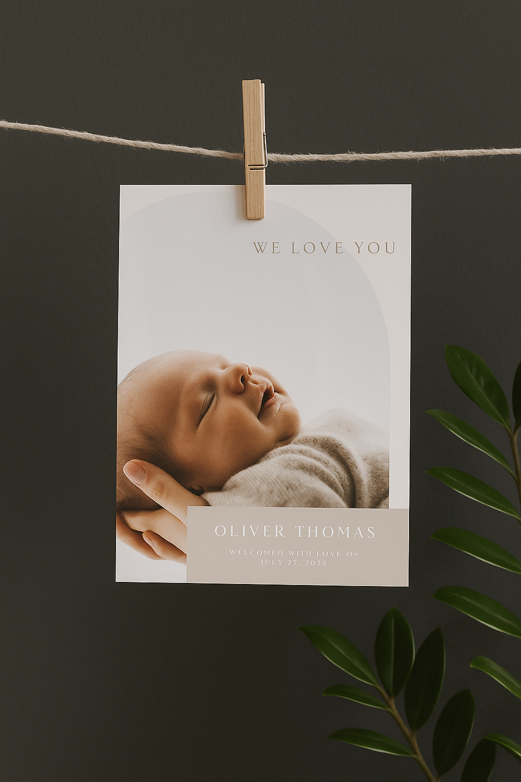 Baby announcement card