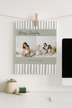Load image into Gallery viewer, Striped Christmas card template
