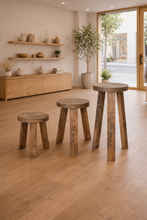 Load image into Gallery viewer, Dark walnut stool
