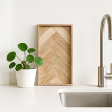 Load image into Gallery viewer, Herringbone white oak tray
