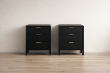 Load image into Gallery viewer, Black nightstand set
