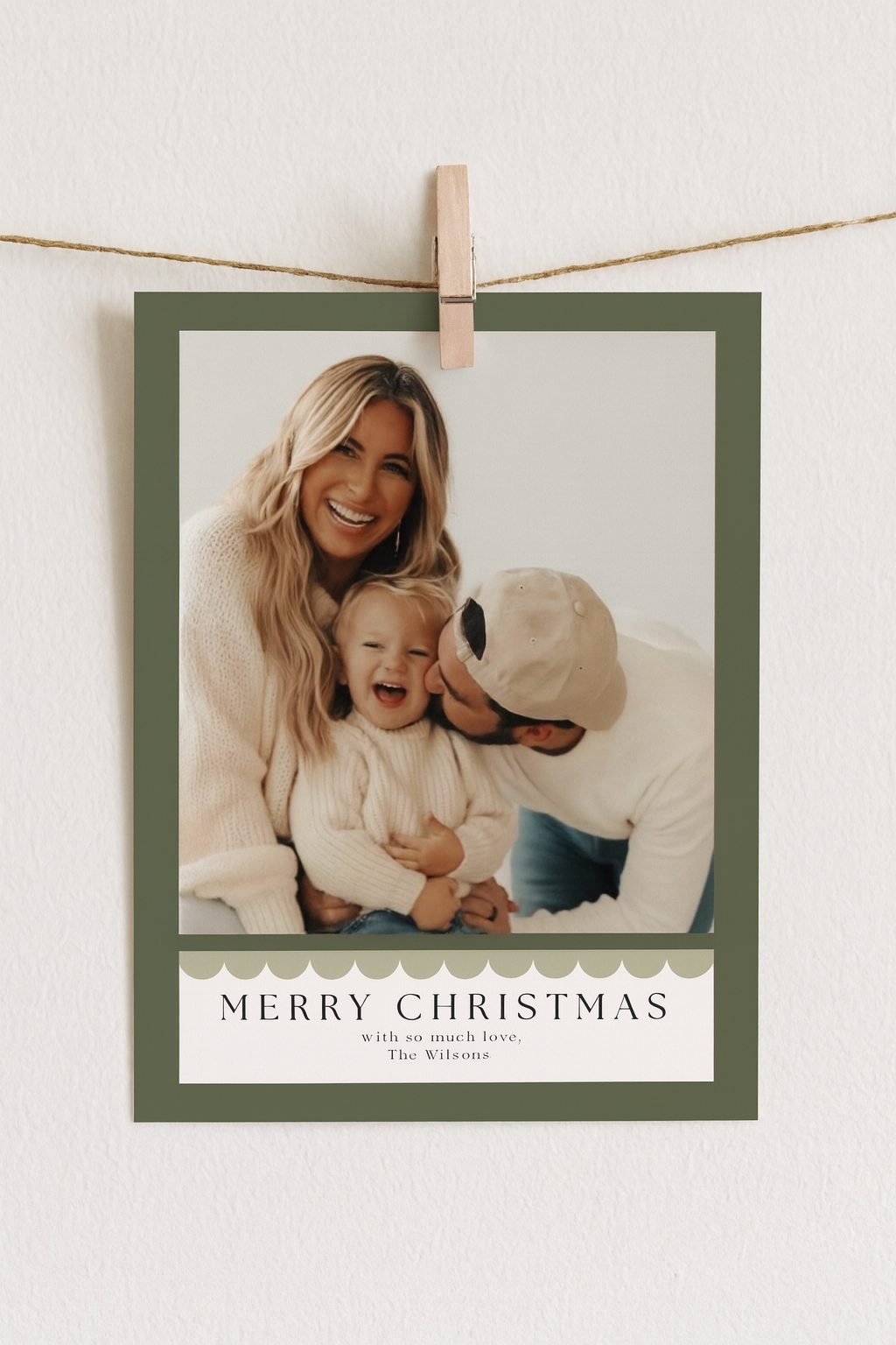 Scalloped Christmas card template
