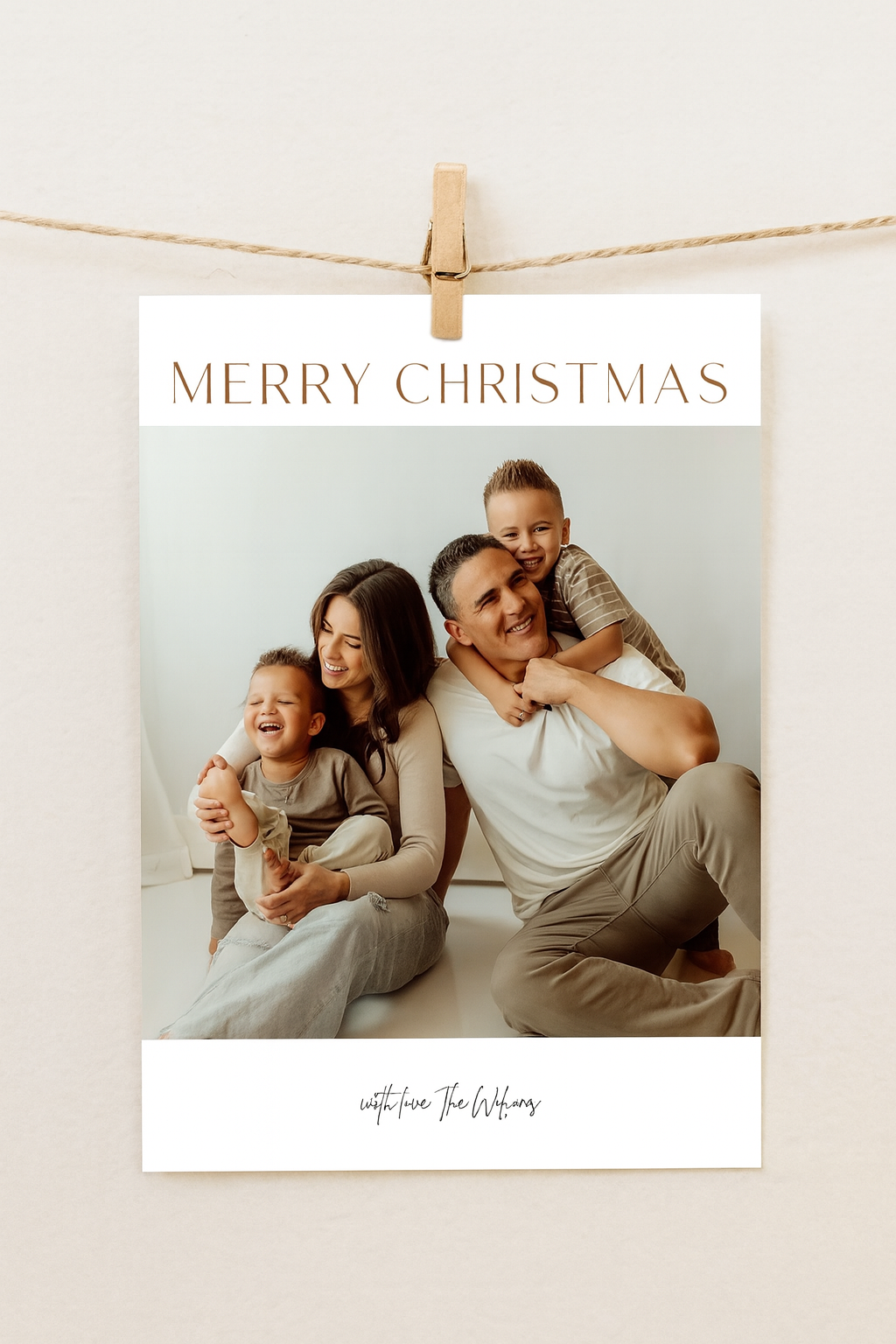 Boho Christmas card template