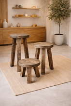 Load image into Gallery viewer, Dark walnut stool
