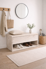 Load image into Gallery viewer, White washed oak storage bench
