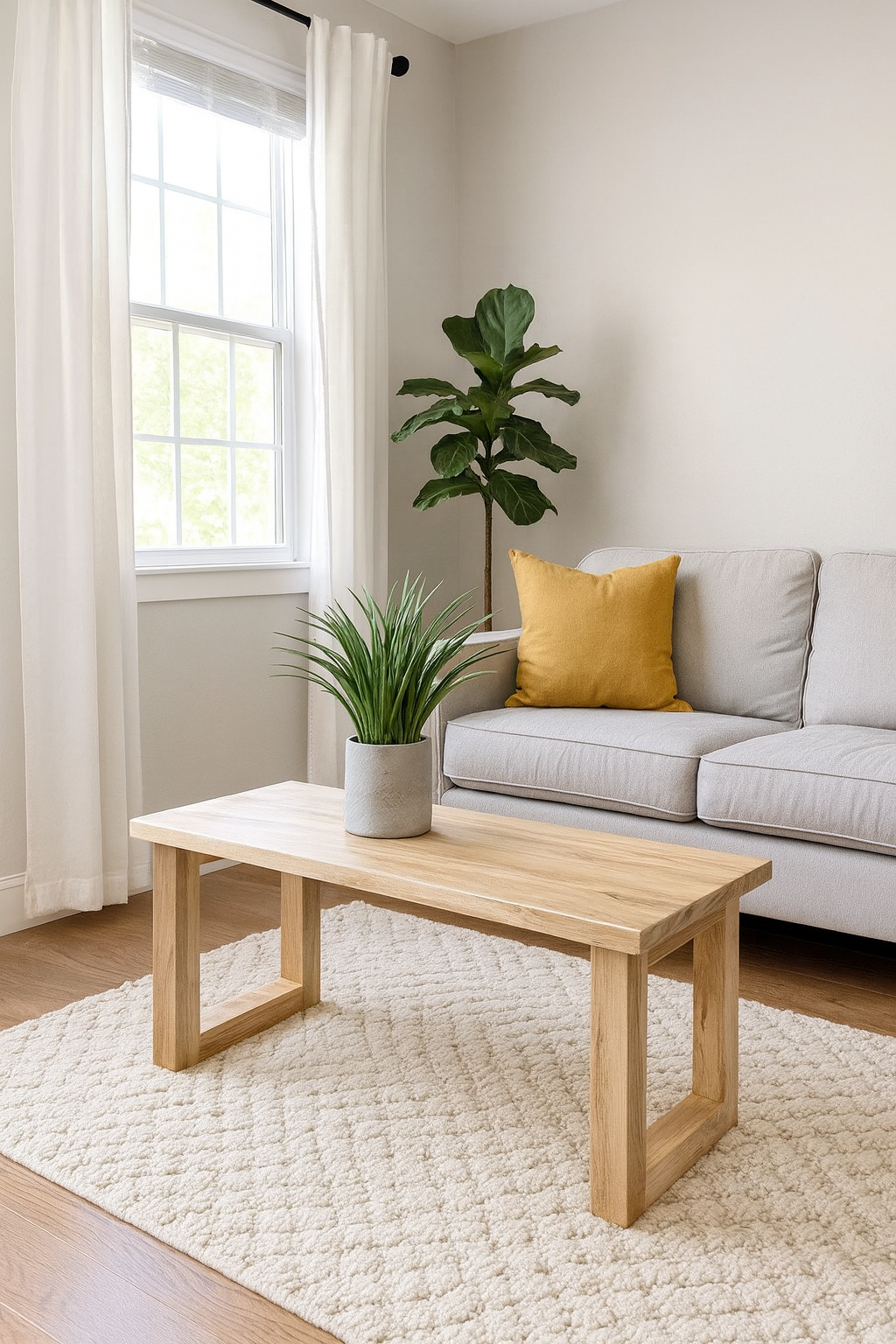 White oak coffee table
