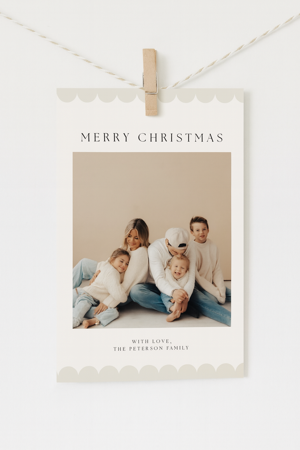 Scalloped Christmas card template