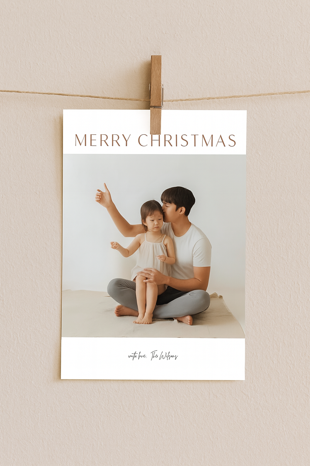 Boho Christmas card template