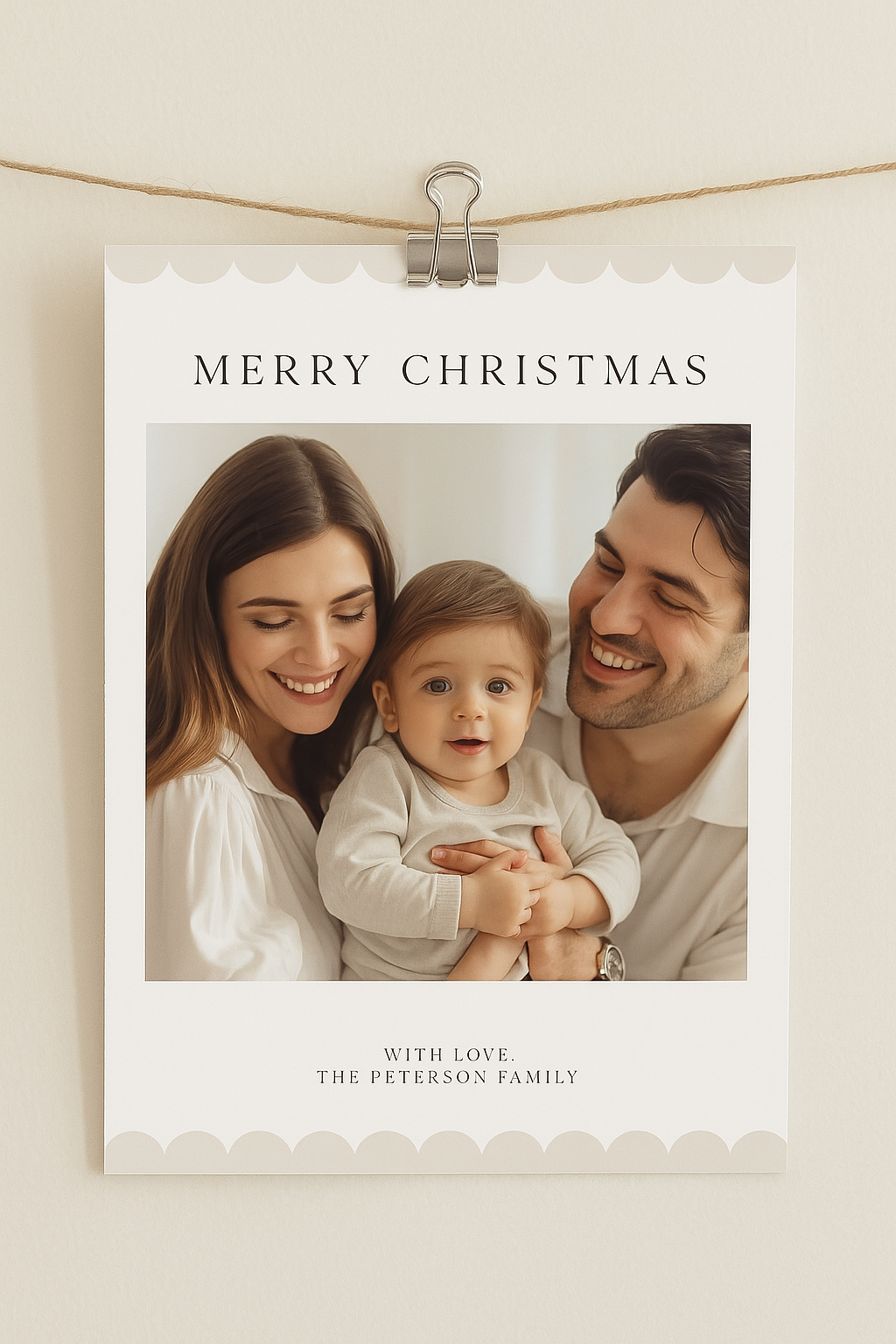 Scalloped Christmas card template