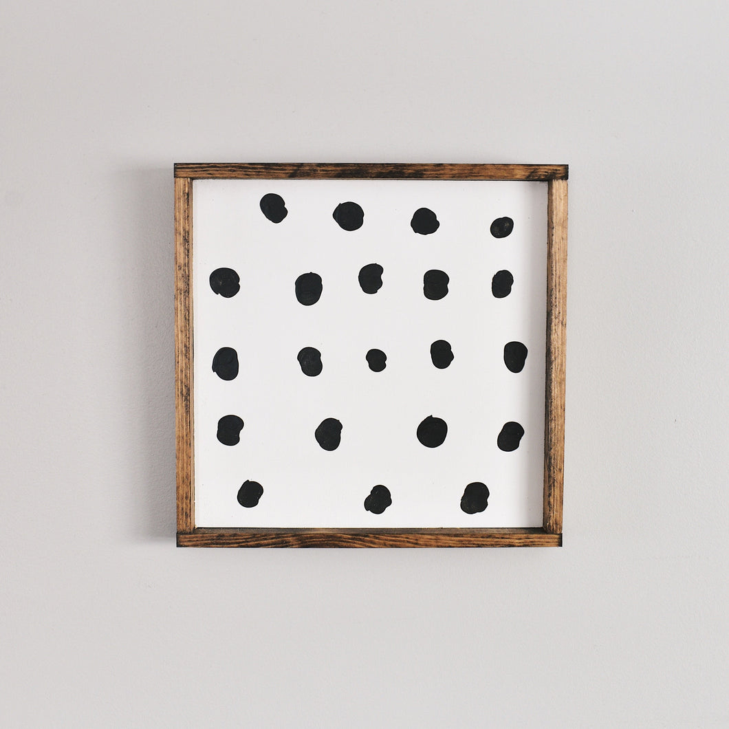 Polka dot wood sign || new