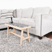 Load image into Gallery viewer, White oak bench with cushion || furniture
