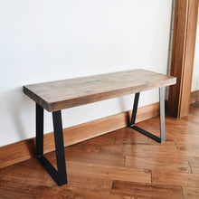 Load image into Gallery viewer, Wood and metal bench || furniture
